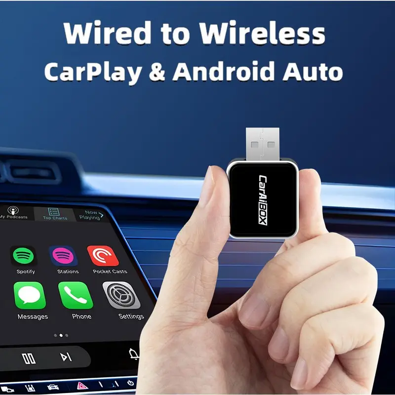Penyesuai CarPlay Tanpa Wayar 2 dalam 1, untuk Apple iPhone dan ...