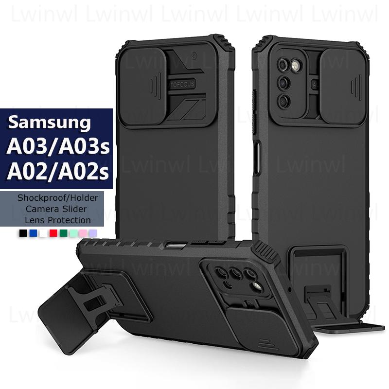 Ốp Chống Sốc Dành Cho Samsung Galaxy A03s A03 A02s A02 Bảo Vệ Camera Kéo Đẩy Có Giá Chân Đế Ốp Điện Thoại Tương Thích Với Samsung A03 Core Và M02