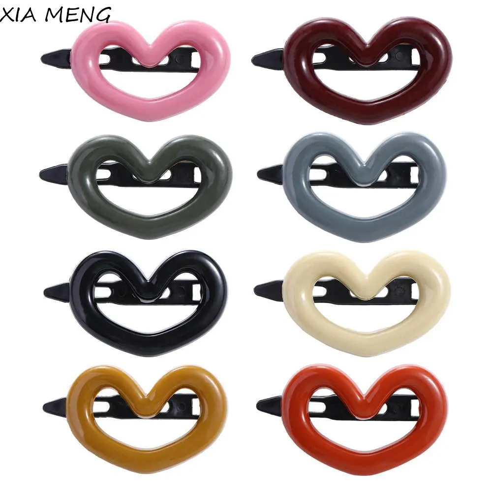 XIA MENG Sweet Simple Duckbill Clip Bangs Clip For Girl Headdress For Women Love Heart Hair Clip Y2K Hair Barrettes Hair Accessories Korean Style Hairpin