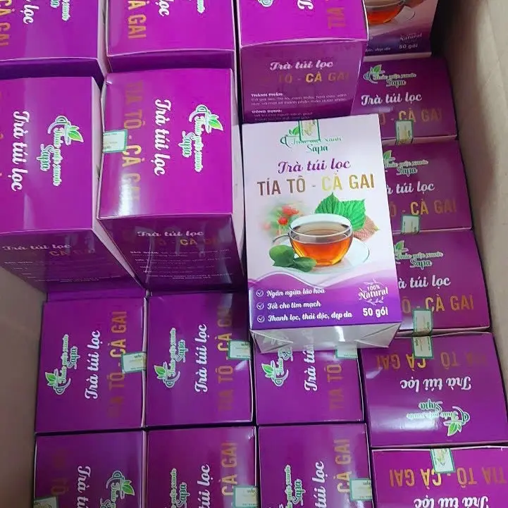Trà túi lọc tía tô - ca gai combo 3 hộp + 1 hộp