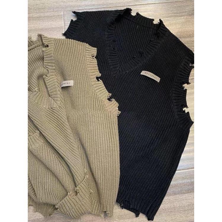  Áo Gile Len thời trang phối viền tua rua Nữ 