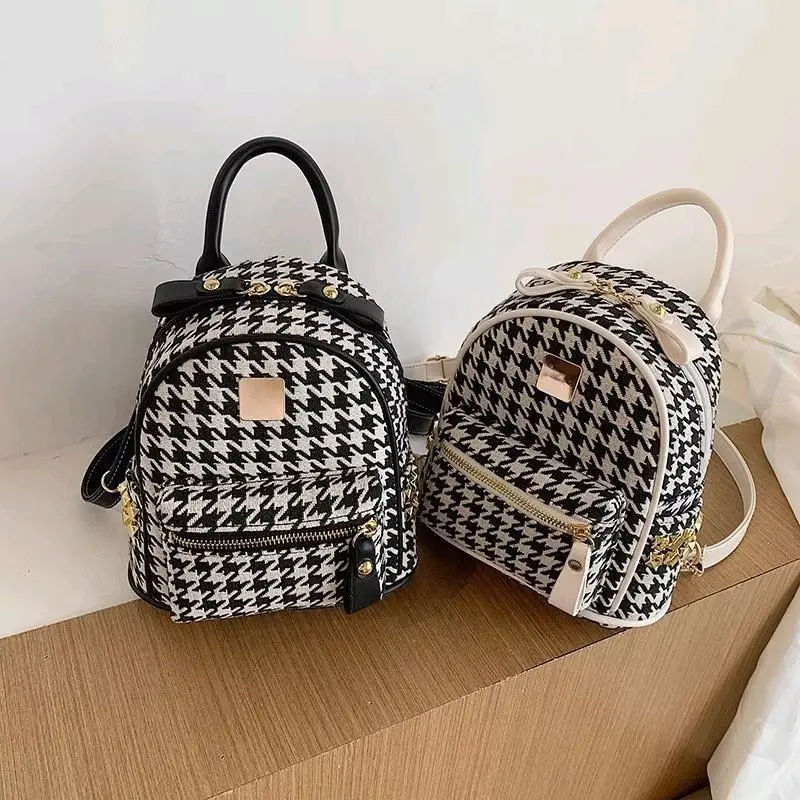 balo mini kẻ ô dành cho học sinh sinh viên d311