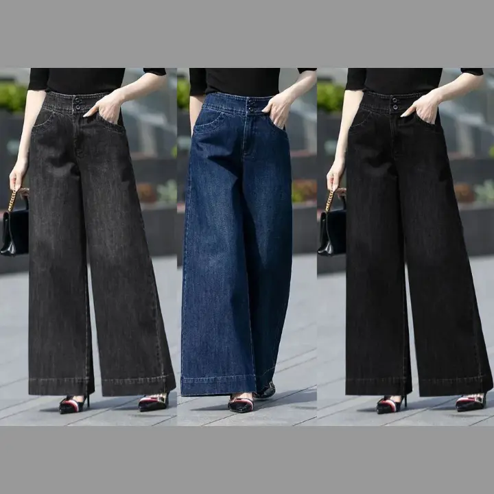 QUẦN JEANS ỐNG RỘNG THOẢI MAI CHE KHUYẾT ĐIỂM NỮ SANG TRỌNG LỊCH SỰ  [QJOR]