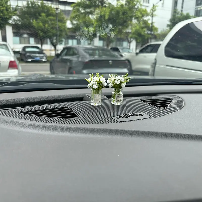 Car Air Outlet Flower Ornament, 1 Count Car Interior Decoration, Mini Flower Car Decoration, Universal Car Center Console Decoration, Gift for Boyfriend, Fiat 500 Accessories 5