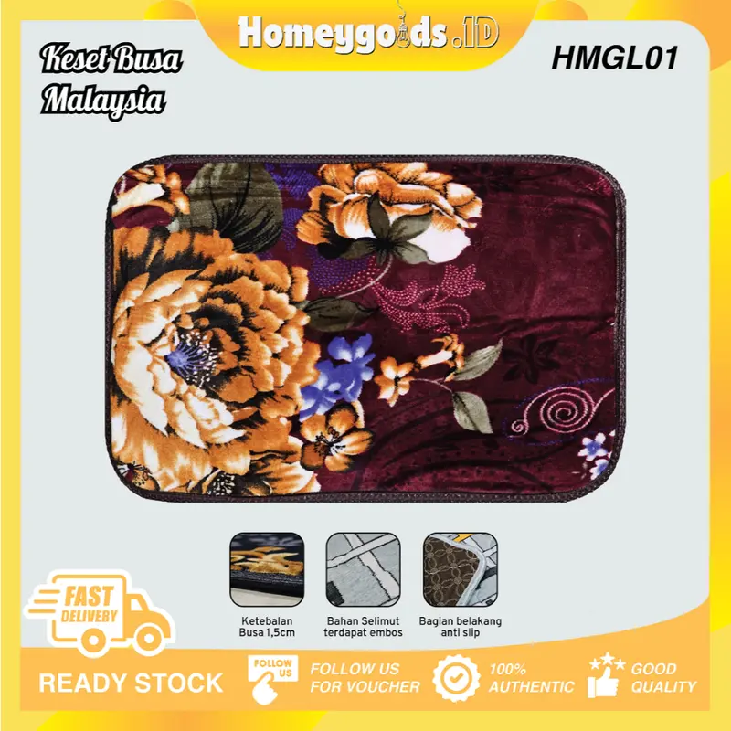 [HG] Karpet keset Busa Malaysia Emboss Obras Anti Slip 60 x 40 2