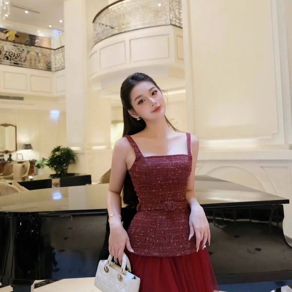 Set áo dạ chân váy lưới hàng thiết kế cao cấp cho nữ - Women Top