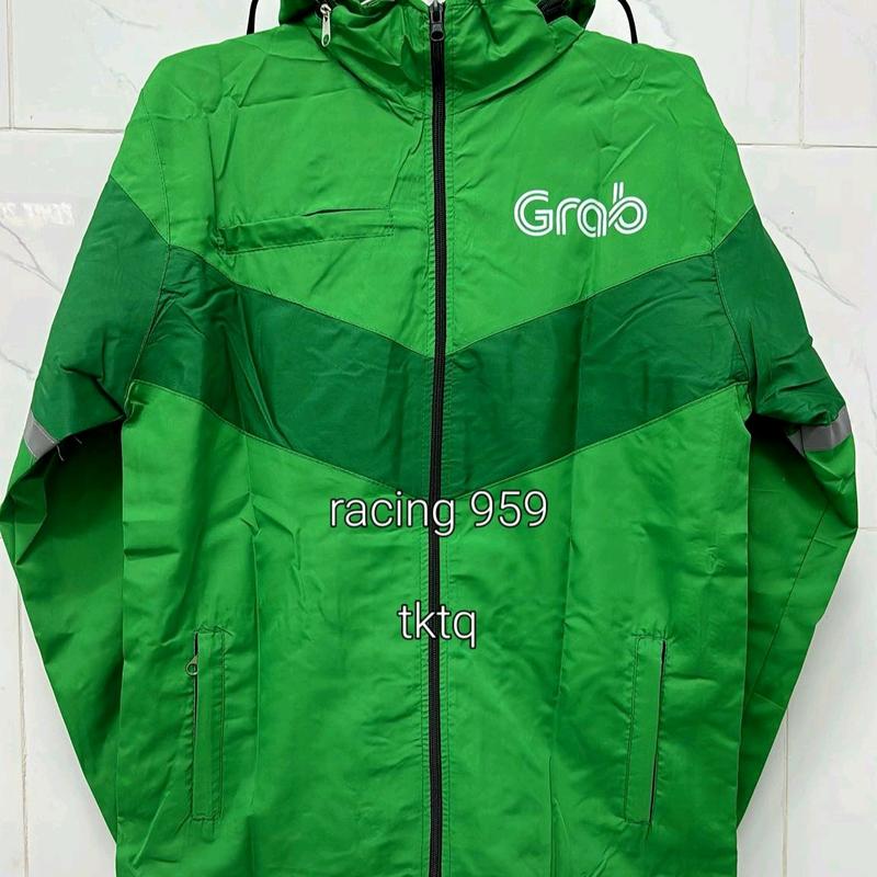 Áo khoác Grab xe ôm công nghệ mẫu mới tay bo thun ( size 45 _ 120 kg)