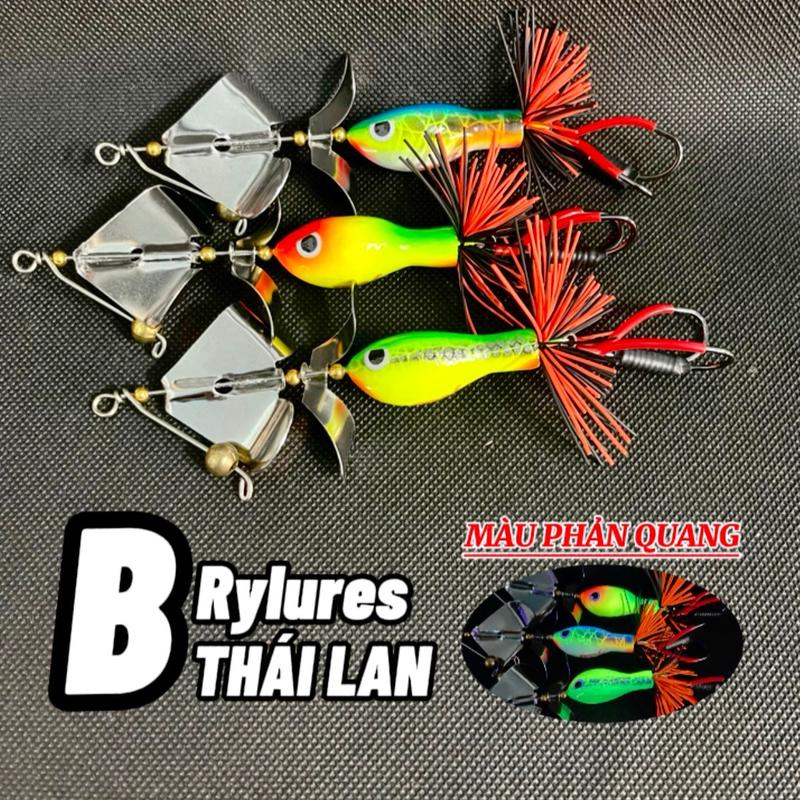 BRYLURES THÁI LAN DPF - MÀU PHẢN QUANG - 2 Thìa Xoay Action Mạnh Chuyên Lóc Bông,Cá Chẽm (Mua 2 Con TẶNG 1 Cá Sắt) Đi Câu Bắt Cá Fishing Câu Cá