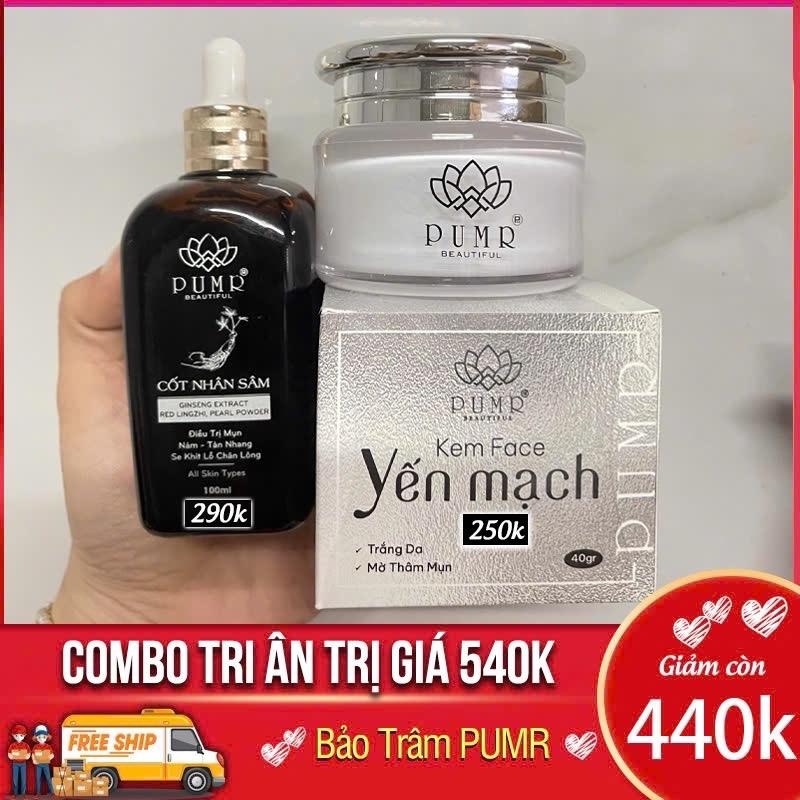 COMBO CỐT NHÂN SÂM & KEM FACE YẾN MẠCH PUMR