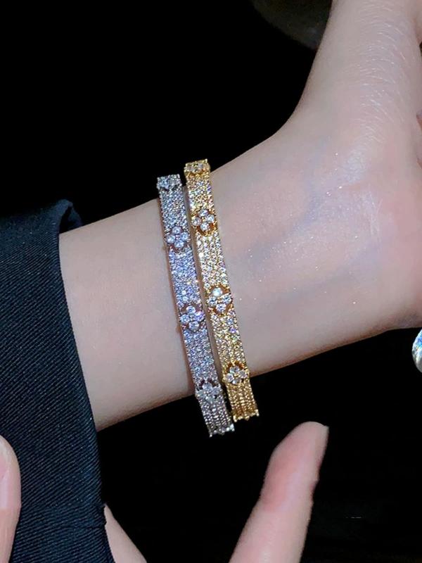 Fashionable Artificial Zircon Decorated Bracelet, Fashion Jewelry for Party, Daily Clothing Decor, Trendy All-match & Exquisite Jewelry for Birthday Gift 3