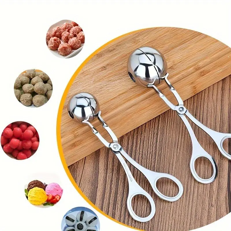 Stainless Steel Meat Ball Maker, 2 Counts Meat Ball Maker Tool, Kitchen Utensils & Gadgets for Home Barbecue Restaurant Picnic 4