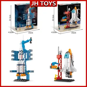 JH TOYS Mainan Balok Mini Roket Space Peluncuran Roket Pesawat Roket Model Mainan Anak laki laki