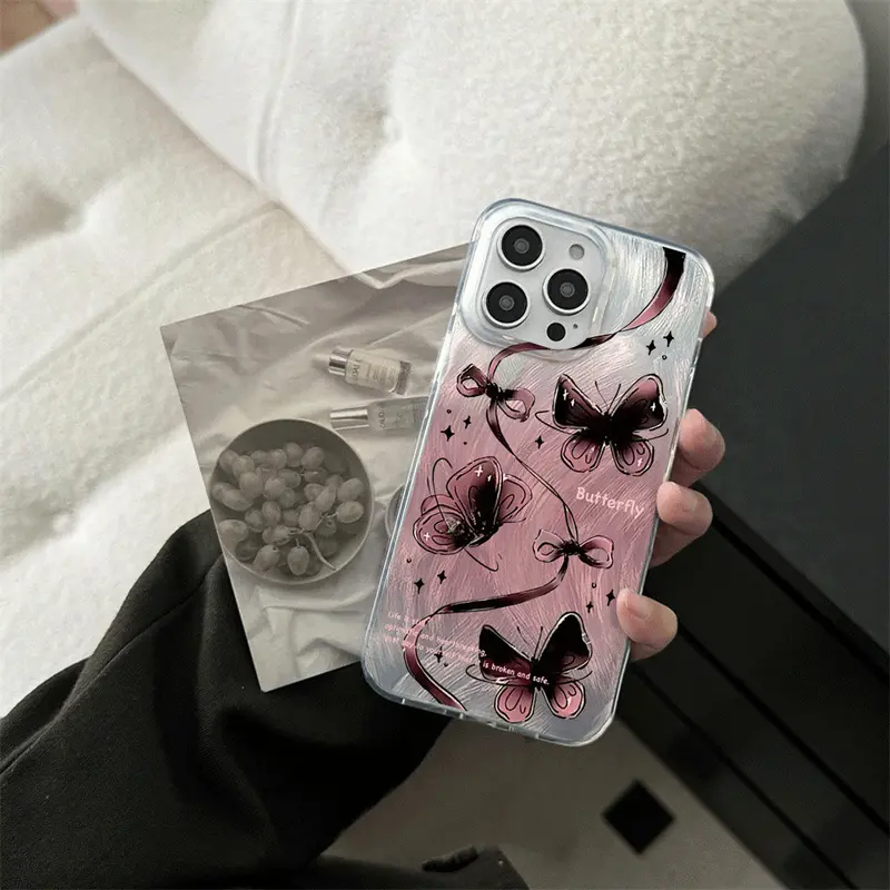 Stained Fluttering Butterfly Casing hp Samsung A16 A06 A55 A35 A54 A05S A05 A15 A14 A13 A52 A04S A03S A02S A04E A03 A10 A10S A11 A12 A20 A30 A20S M11 M12 M13 M23 Laser Case 6