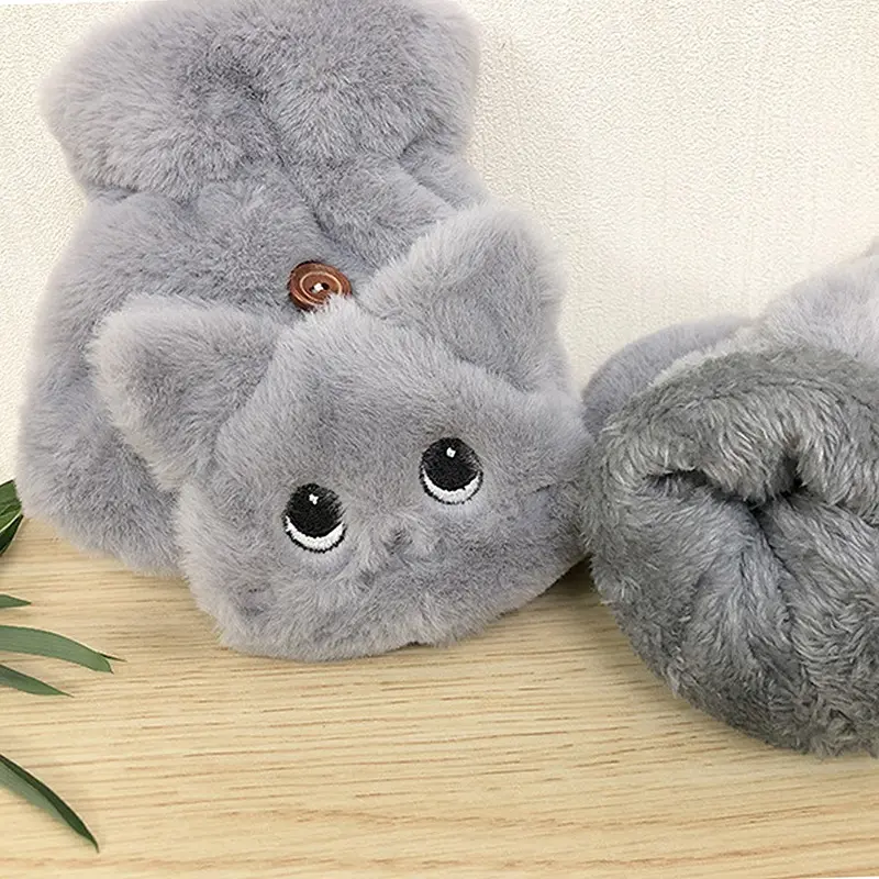 Găng Tay Dệt Kim Hở Ngón Cho Nữ, Giữ Ấm Mùa Đông, Găng Tay Cổ Tay HY, Tai Mèo Dễ Thương Bao Tay 6
