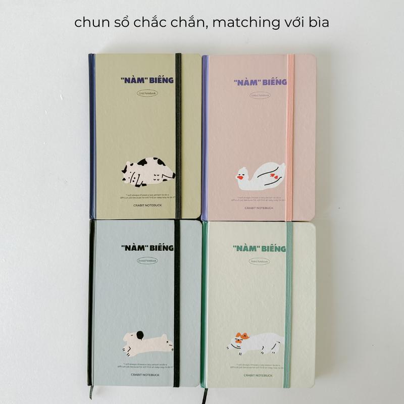 Sổ tay mini dot grid kẻ ngang 120 trang sổ bỏ túi nhỏ gọn 100gsm Crabit Nàm Biếng