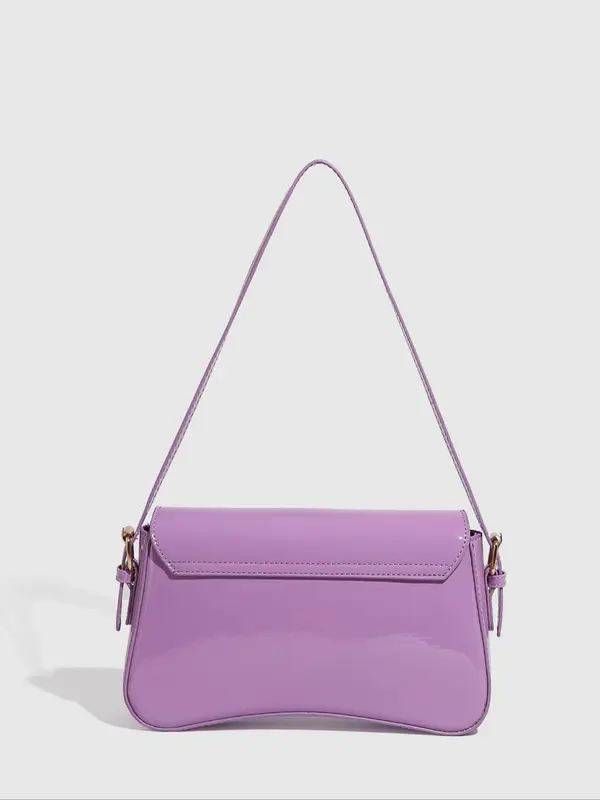 Women's Solid Color Shoulder Bag, Fashionable PU Leather Crossbody Bag for Daily Used, Casual Trendy Versatile High-quality Daily Commuting Bag 3