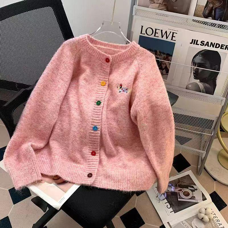 Product Introduction of Áo Cardigan Dệt Kim, Phong Cách Thường Ngày Thêu Ngọt Ngào, Dẻo Dai, Dài Tay, Màu Mới Mùa Thu, Cài Nút, Áo Khoác Len Dáng Rộng, Dành Cho Nữ 3