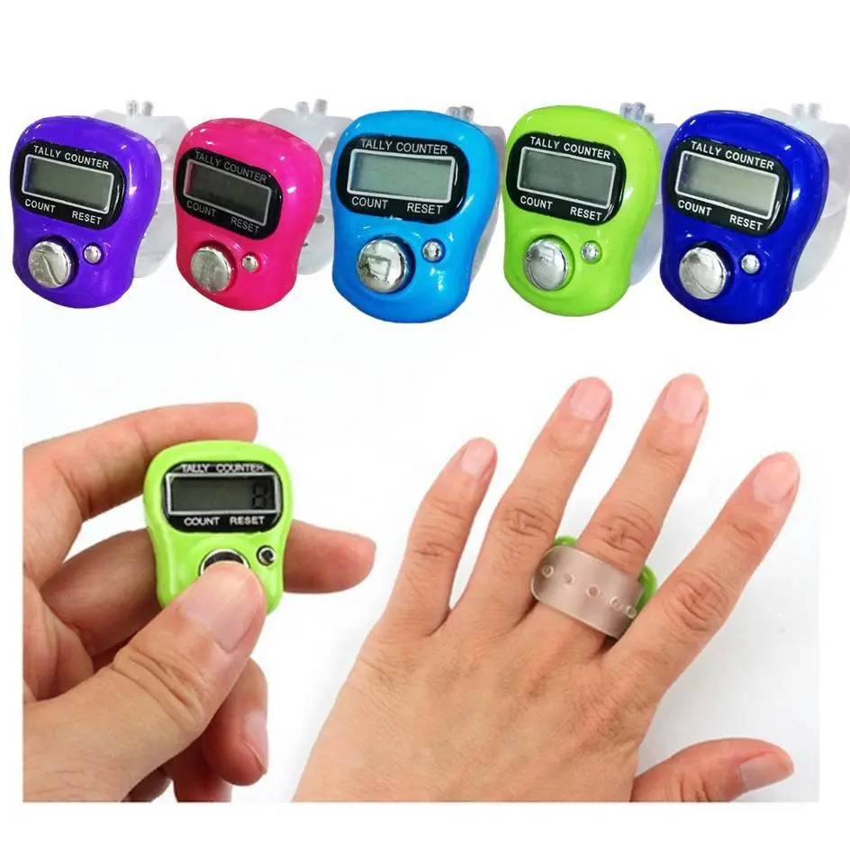 Jam Jari Tasbih dan Dzikir Digital Mini - Berfungsi untuk Alat Dzikir dan Berhitung merah muslim