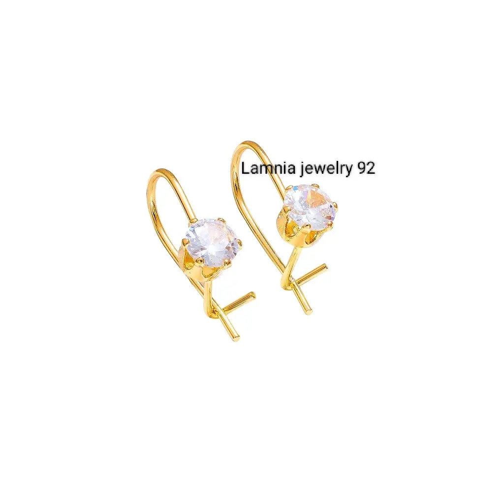 Anting titanium anak permata satu Fashion