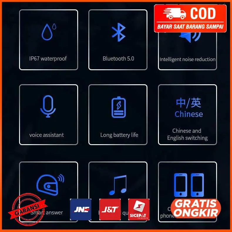 Intercom Headset Bluetooth Helm Wireless - BT-12 3