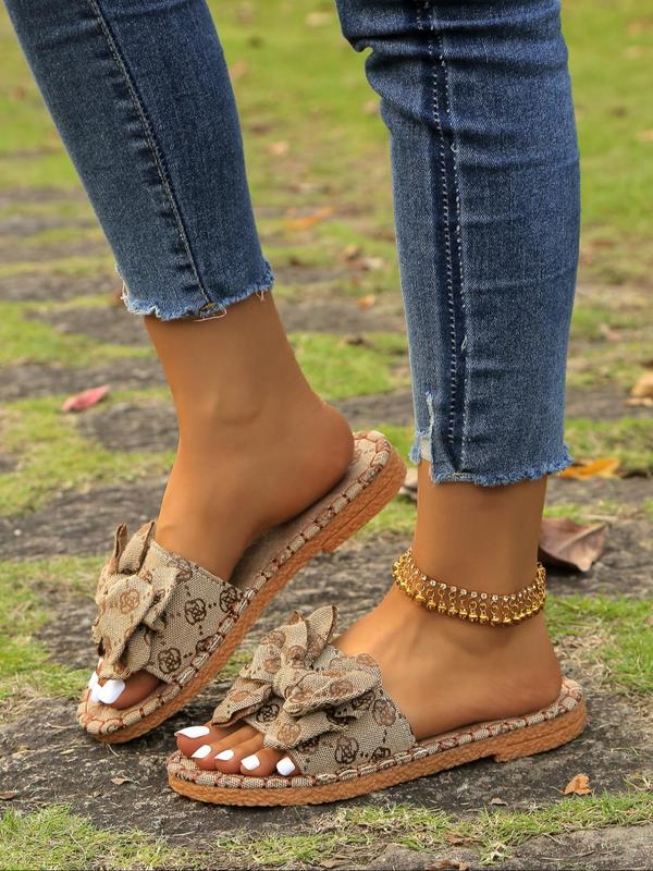 Women's Fashionable Paisley / Floral Pattern Bowknot Design Slippers, Casual Comfortable Slippers for Beach, Outdoor, Daily Wear 7