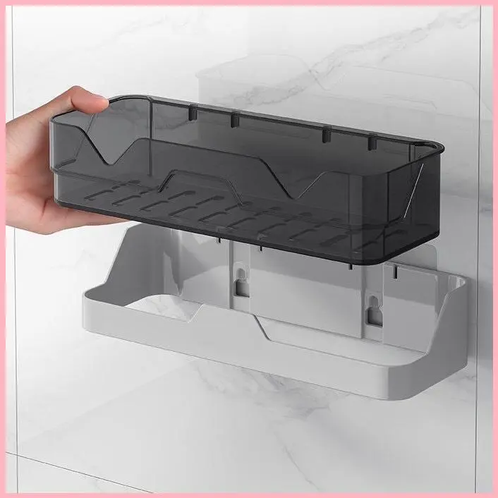 NIJIEOASHOP Kệ để đồ nhà tắm dán tường, kệ chữ nhật không cần khoan tường nhựa PP cao cấp, sang trọng Dimino 7