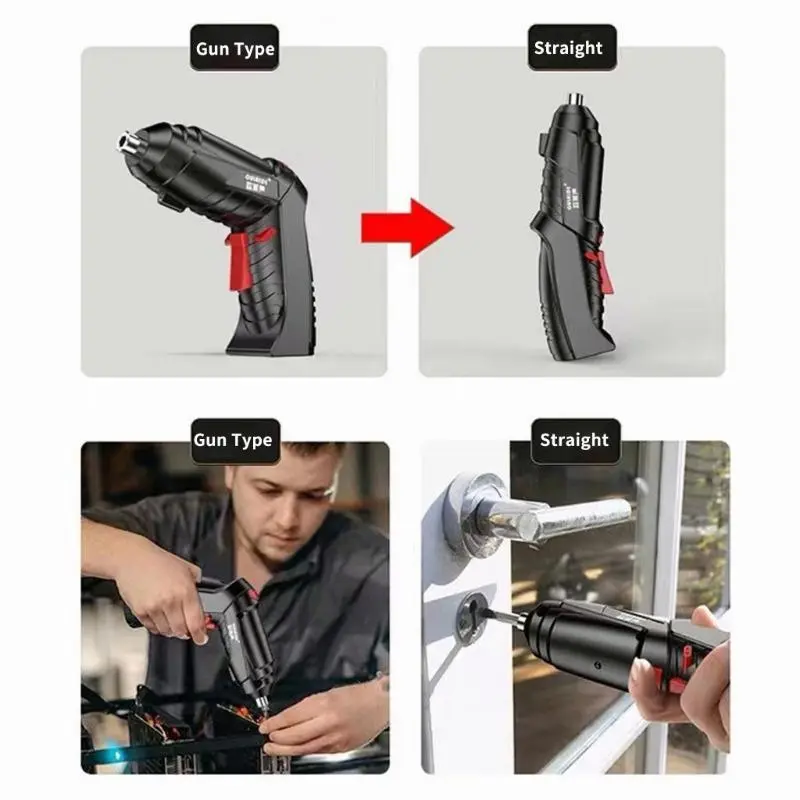 Bộ máy khoan bắt vít cầm tay pin 1800mah, bộ đồ 47 chi tiết sạc pin tiện dụng, nhỏ gọn, đa năng 3