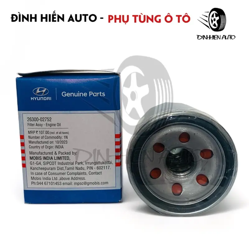[HÀNG CHÍNH HÃNG] Lọc nhớt, dầu động cơ chính hãng xe Hyundai | Kia: I10, Grand I10, Accent, Venue - Morning, Soluto (Mã: 2630002752 | 26300-02752) 8