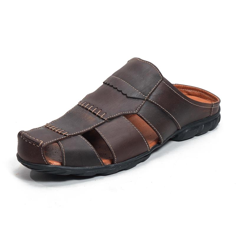 Sandal Slop Pria Kulit Asli / Sendal Slop Sandal selop BT506 5