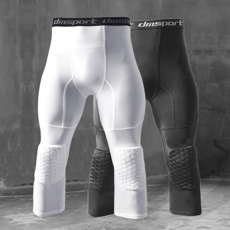 Padding Pants Capri Compression Pants with Knee Pads Honeycomb Padding 3/4 - TikTok ...