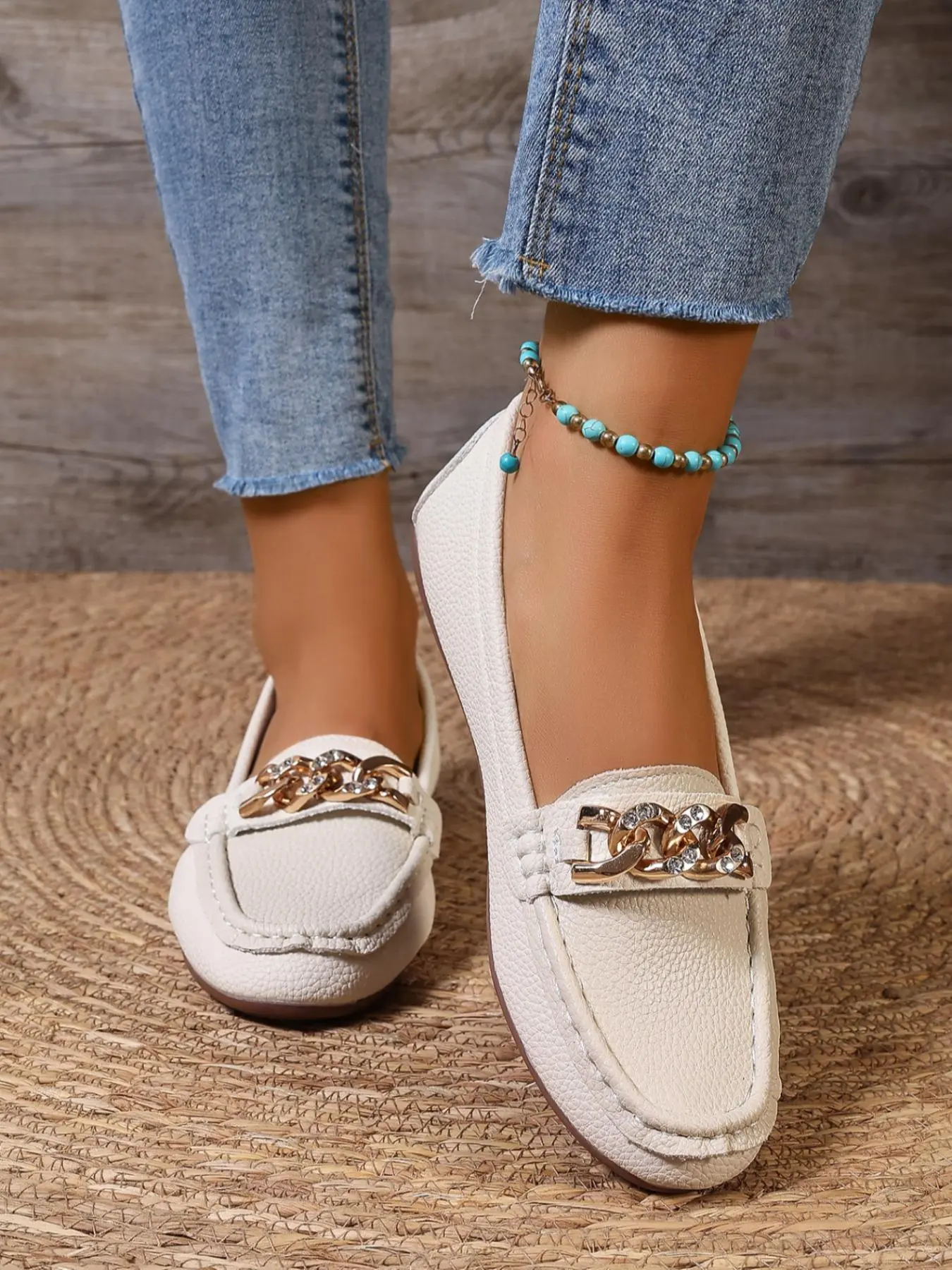 Women's Fashionable Plain Color Slip on Flats, Casual Comfortable Loafers for Daily Wear, Lightweight Breathable Shoes for All Seasons