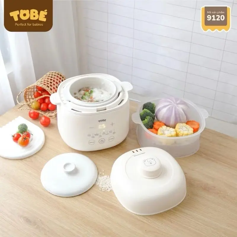 Nắp sứ,thố sứ nồi nấu cháo chậm komi tobe 1L