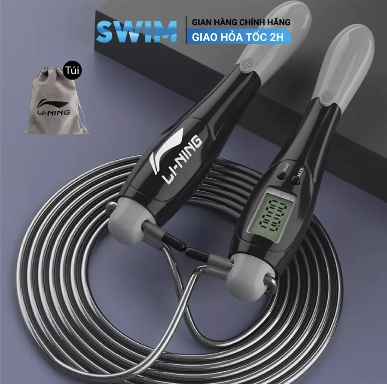 Dây Nhảy LINING Đếm Bước Tặng Túi Đựng Dây Nhảy Trẻ Em LINING Dây Nhảy Đếm Bước LI-NING