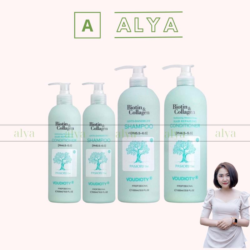 Cặp Dầu Gội Xả Biotin Collagen Xanh Dương 500ml-1000ml X 2. Phục hồi tóc khô sơ hư tổn, giảm rụng tóc, nhanh mọc tóc dành cho cả nam và nữ Women daugoi biotincollagen