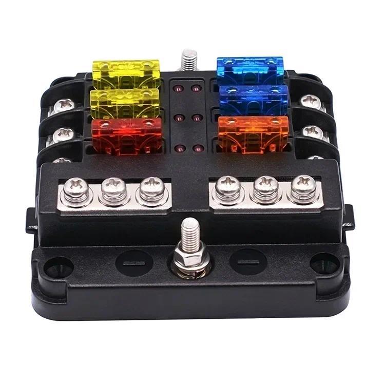 Product Introduction of 6/12 Way Blade Fuse 12-24V Car Boat Fuse Box Holder with Plastic Cover for Power Panel Board Camper RV Accessorie 24