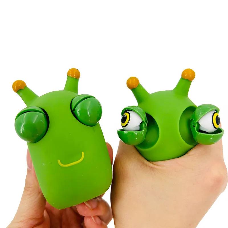 Product Introduction of Funny Eyeball Burst Squeeze Toy Green Eye Caterpillar Pinch Toys Adult Kids Stress Relief Fidget Toy Creative Decompression Toy 19