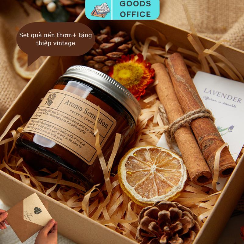 Sét hộp quà - Nến thơm kèm phụ kiện 200gam - Quà tặng giáng sinh sinh nhật,bạn gái,ngày lễ 20 10 8 3 ý nghĩa Decor Decor Phòng Đồng Trang Trí Nhà