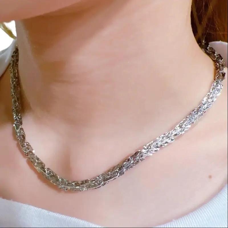 [May jewels] Dây Chuyền Lá Vuông 5 li- Vòng Cổ Mạ Bạc Ý Xoắn Vuông Xi Bạch Kim - Trang sức mỹ ký dành cho cả nam và nữ Chain Jewelry Women