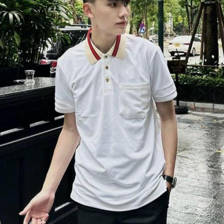 Áo polo nam cao cấp nút vàng phối túi hàng đẹp chất lượng