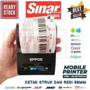 MINI PRINTER BLUETOOTH 58MM 5813 - 5812 CETAK STRUK KASIR DAN LABEL RESI STICKER THERMAL HITAM Paper