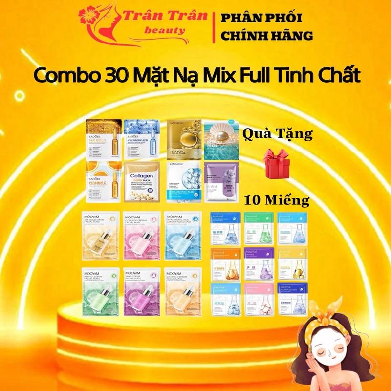COMBO 30M QUÀ TẶNG 10M Mặt Nạ Mix Full Tinh Chất Dưỡng Da Cấp Ẩm Dưỡng Trắng Phục Hồi Thu Nhỏ Chân Lông Bổ Sung Collagen Giúp Da Căng Bóng Mềm Mịn Mask Skincare