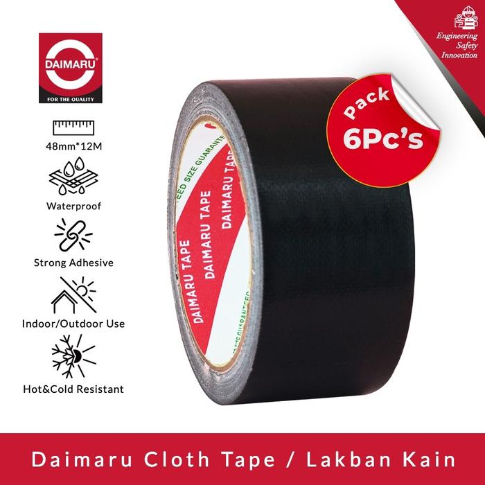 Gambar Daimaru Cloth Tape Lakban Kain Hitam 48mm x 12m / 2 Inch (6 Pcs) - Lakban Kain dari Aki Murah Jakarta Kota Tangerang Selatan Tokopedia