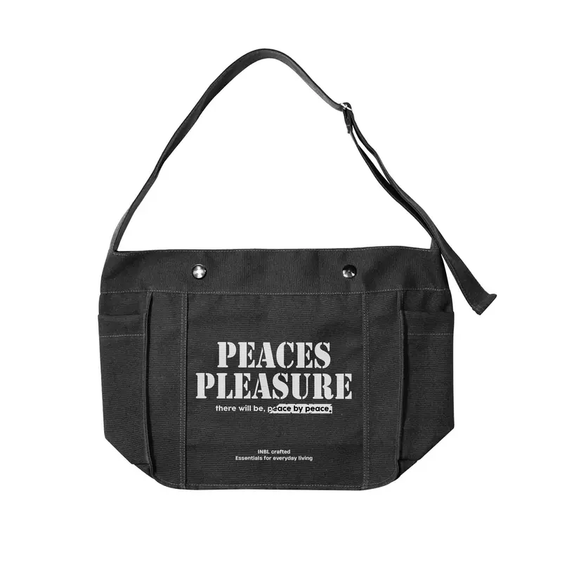 weister Pria sling bag | tas kuliah | tas selempang kanvas | INBL pleasure hitam Slingbag 1