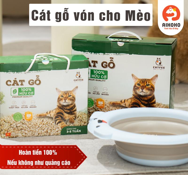 Cát gỗ vón cho Mèo CatFee - 100% từ gỗ tự nhiên - Ít bụi, vón tốt, bảo vệ môi trường và sức khỏe