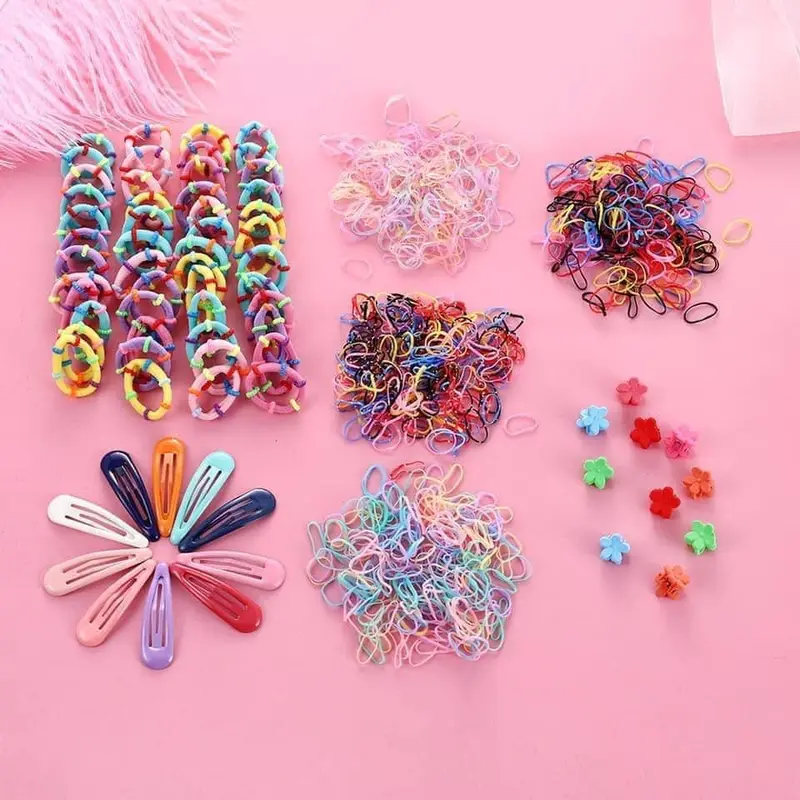 Hộp kẹp tóc 780 món cho bé ( Quà 1-6 cho bé gái )SET 780 CHI TIẾT CỘT KẸP TÓC CHO BÉ-dây buộc tóc bé gái-kẹp tóc bé gái 2