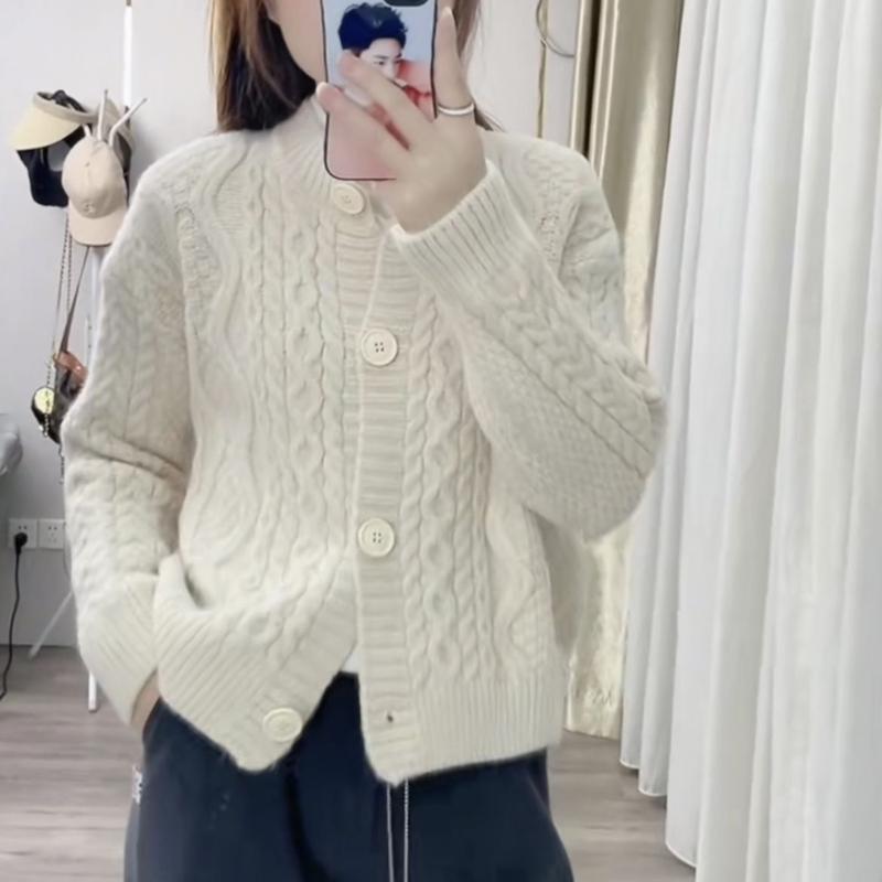 Product Introduction of Áo Len Nữ, Bộ Sưu Tập Mùa Thu, Dáng Rộng Vừa Vặn, Cổ Tròn, Áo Cardigan Dệt Kim, Áo Khoác Dài Tay, Màu Trơn Thiết Kế Độc Đáo Quần Áo Nữ, Hàng Mới Về 8