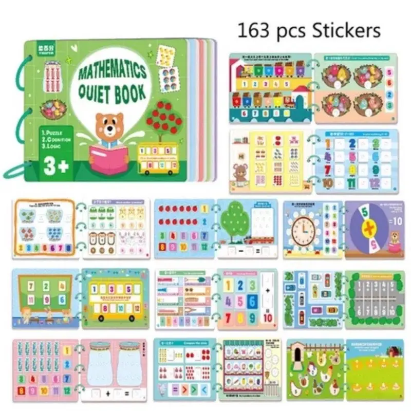 Combo 2 Bộ ghép hình bóc dán Toán học cho bé 7