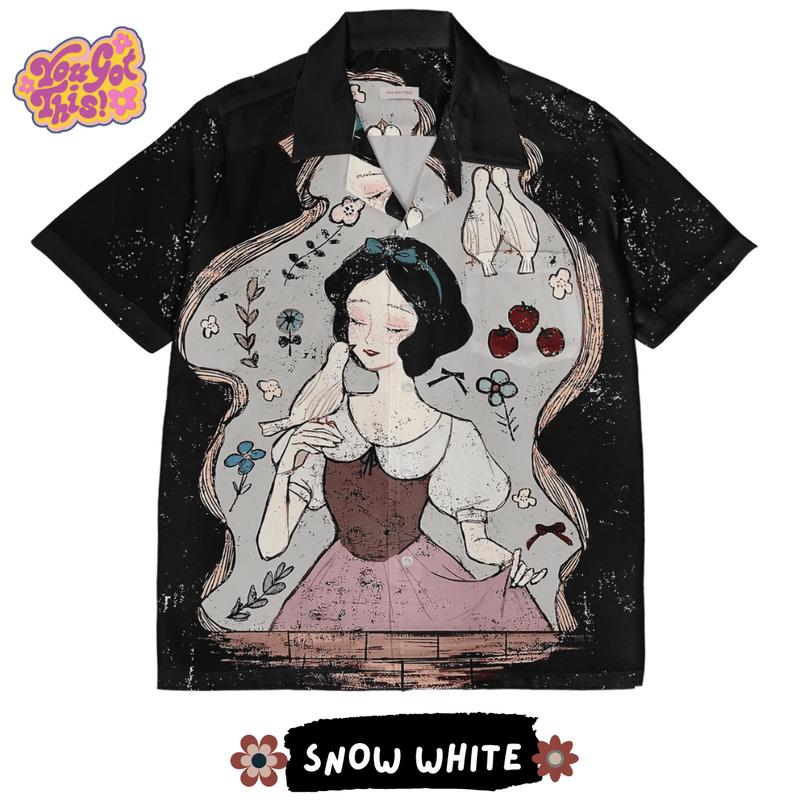 YGT Button Shirt Fullprint - Snow White Baju Kerah Motif Printing 0