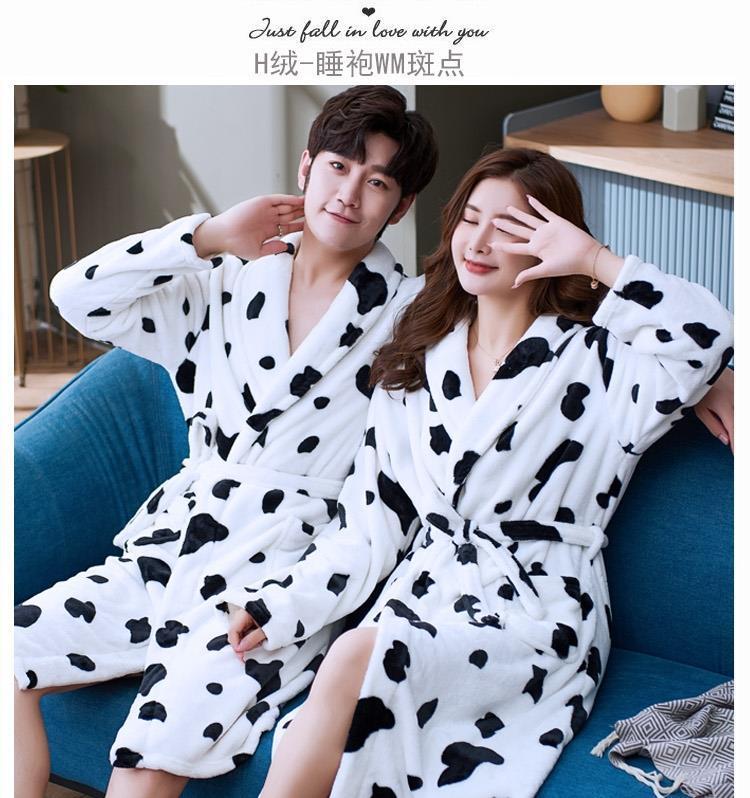 Product Introduction of Váy Ngủ vải nỉ, Phong Cách Cặp Đôi, Dành Cho Nam Và Nữ, Thích Hợp Cho Mùa Thu Và Mùa Đông, Ấm Áp Và Nhồi Bông, Áo Choàng Tắm Dài, Làm Bằng Lông Cừu San Hô, Trang Phục Đi Ngủ Ngọt Ngào Women Top 14