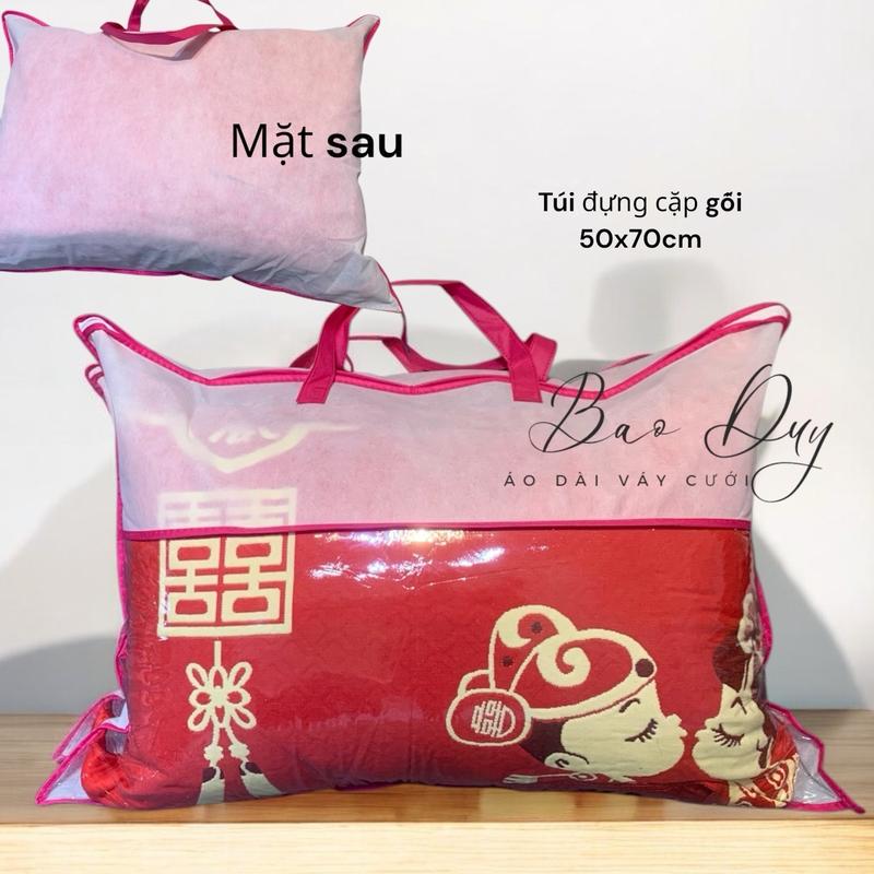 Túi đựng gối cưới bằng nhựa dày 75k- wedding pillow bag made of plastic 1